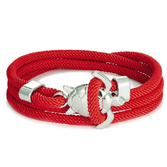 Pulsera Cordón Tortuga Marina rojo