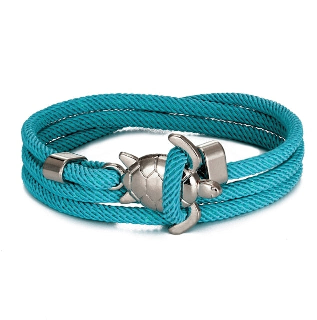Pulsera Cordón Tortuga Marina turquesa