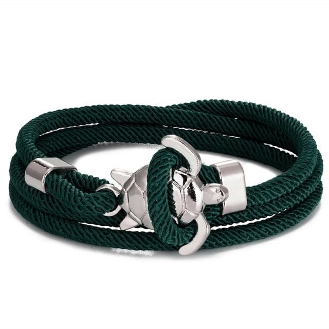 Pulsera Cordón Tortuga Marina verde