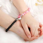 Pulsera Pareja Perla rosa y negra