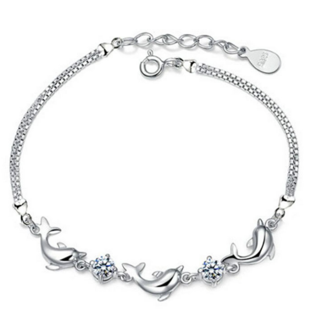 Pulsera Delfín Plata plata