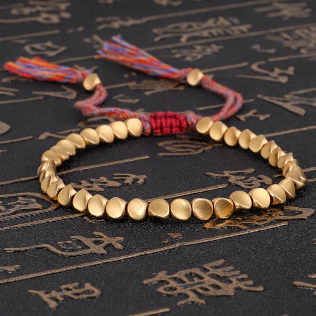 Pulsera de la Suerte Tibetana Oro