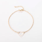Tobillera para Mujer Corazón Oro y Plata 