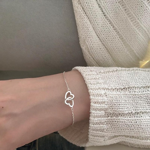 Pulsera Corazón Doble Amuleto de la Suerte