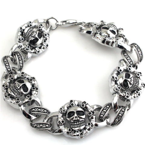 Pulsera de Acero Cabeza de Muerto