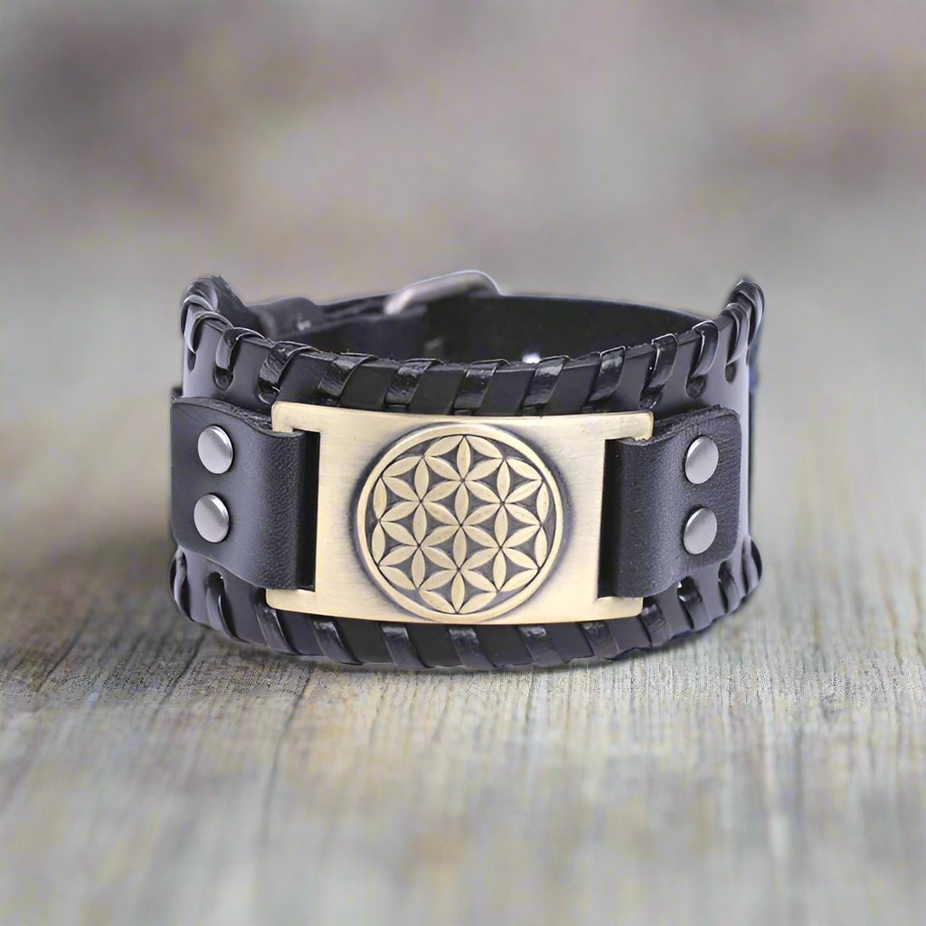 Pulsera Mandala Hombre Mujer bronce negro