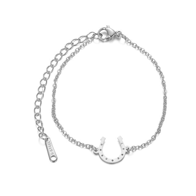 Pulsera / Brazalete Herradura Casco Amuleto de la Suerte plata