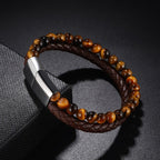 Pulsera Gourmette Piedra Ojo de Tigre negro