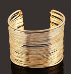 Pulsera Ancha Oro y Plata para Mujer