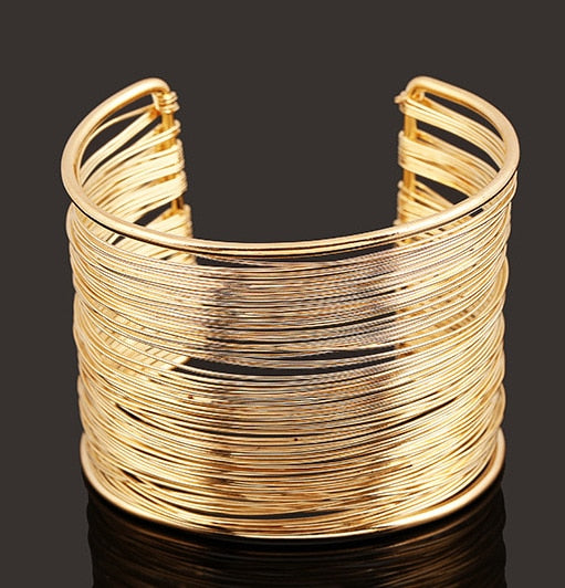 Pulsera Grueso Oro y Plata para Mujer 