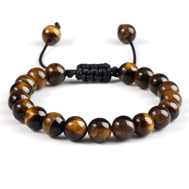 Pulsera Ojo de Tigre Cadena para Mujer y Hombre Protección contra Energías Negativas, Relajación, Reducción del Estrés