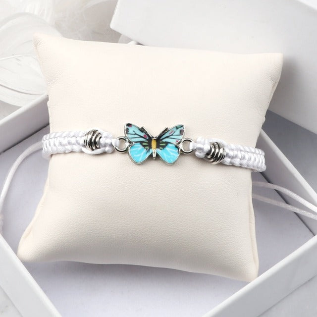 Pulsera Mariposa Azul blanco