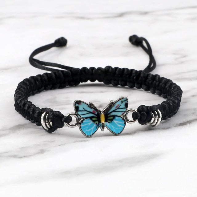 Pulsera Mariposa Azul negro