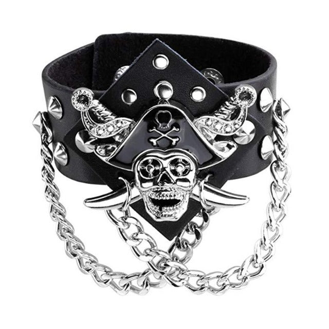 Pulsera Pirata Cuero negro