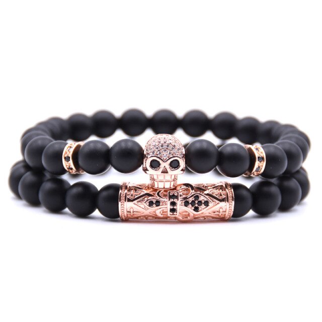 Pulsera Cabeza de Muerto Mujer oro rosa