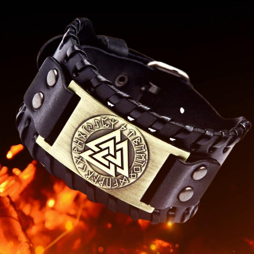 Pulsera Vikinga Valknut negra