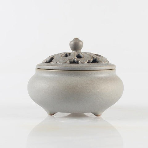 Quemador de incienso de barro cocido cerámica blanco