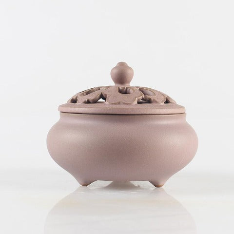 Quemador de incienso de barro cocido cerámica rosado
