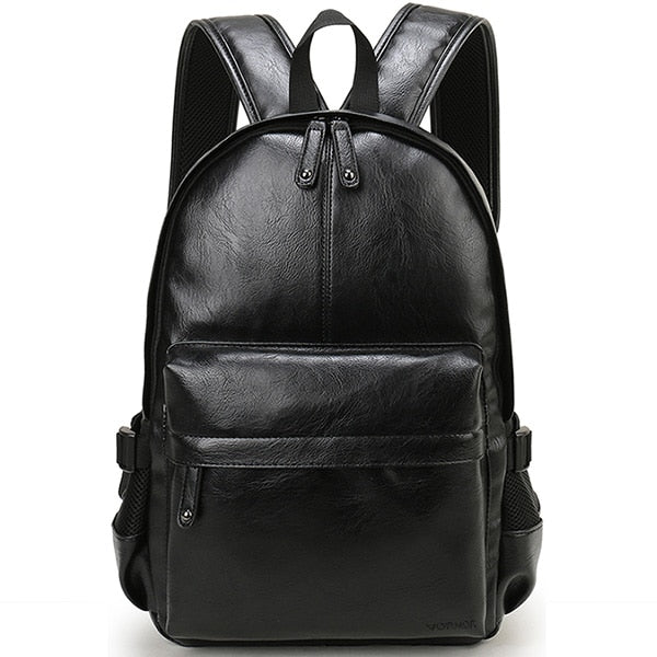Mochila de Cuero para Hombre Negra