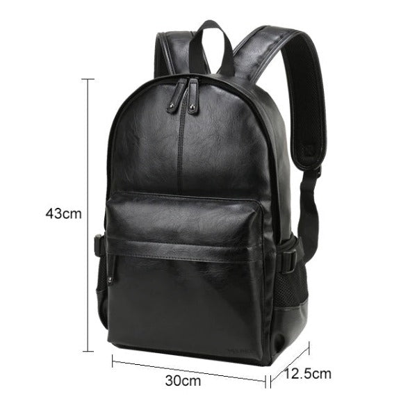 Mochila de Cuero para Hombre Negra