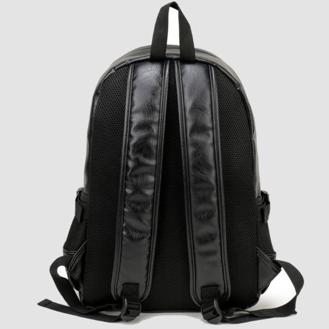 Mochila de Cuero para Hombre Negra
