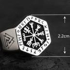 Anillo de plata para hombre con diseño de caballero vikingo