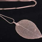 Collar Bohemio Hoja Colgante oro rosa