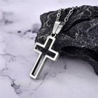 Collar Cristiano Colgante Cruz de Jesús Hombre Mujer plata