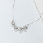 Collar Corazón Trébol de 4 Hojas Colgante Amuleto de la Suerte en plata