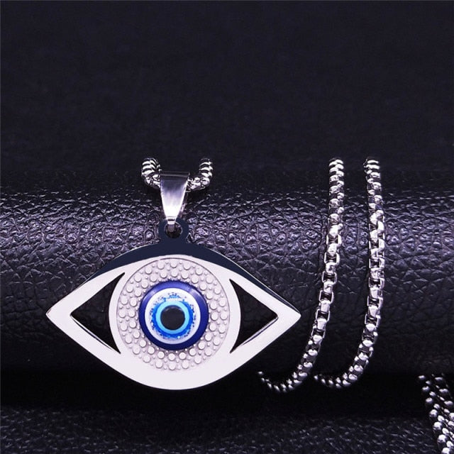Collar Contra el Mal de Ojo Azul Griego Turco Matiasma Mataki Colgante de plata