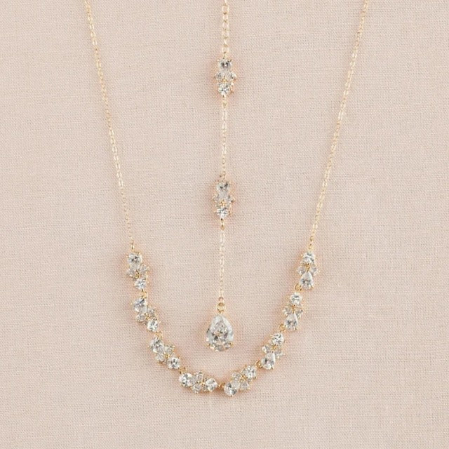 Collar de Espalda para Boda en oro