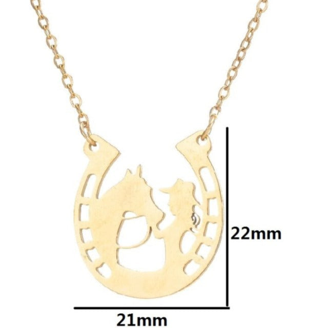Collar Herradura Colgante Herradura Amuleto de la Suerte Plata