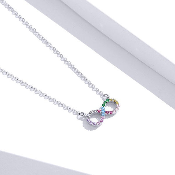 collar infinito plata circonio mujer