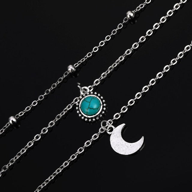Collar Luna Plata