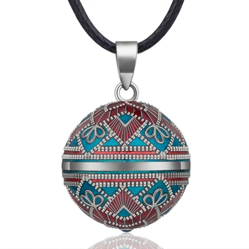 Collar Colgante Mujer Embarazada Bola de Embarazo Mexicano azul celeste