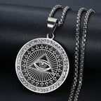 Collar Colgante Ojo de la Providencia Pirámide Illuminati plata