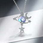 Collar Colgante Piedra de Luna Azul azul claro