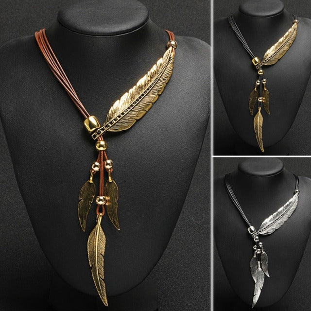 Collar Pluma Mujer