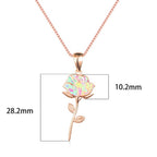 Collar Rosa Flor en Ópalo