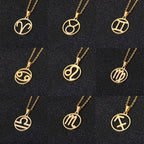 Collar Signo del Zodíaco - Colgante 12 Constelaciones Astrología Medalla Hombre Mujer