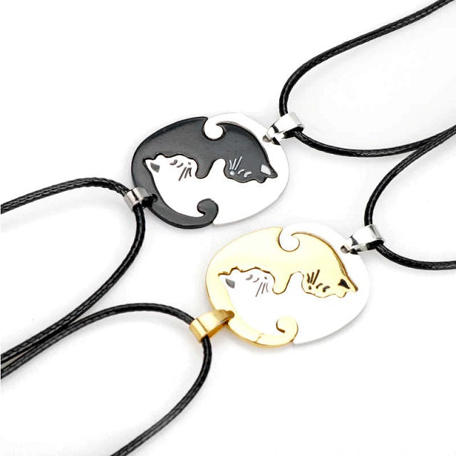 Collar Yin Yang Pareja Dos Partes Separables Desmontables