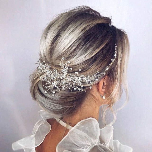 Diadema de Boda Diamantes y Flores