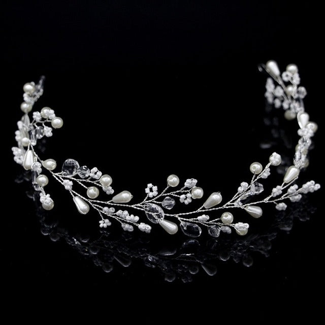 Diadema de Boda Diamantes y Flores