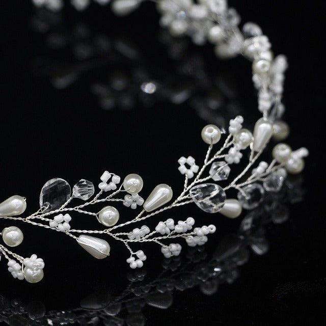Diadema de Boda Diamantes y Flores