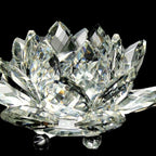 Adorno Fengshui en Cristal de Vidrio "Flor de cuarzo" - Sanación, Budismo, Meditación blanco