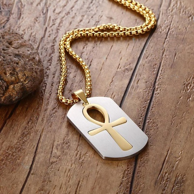 Colgante Ankh plata y oro