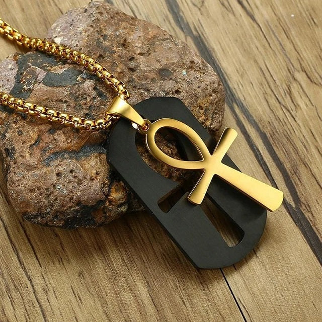 Colgante Ankh negro y oro