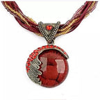 Colgante Étnico Mujer Rojo