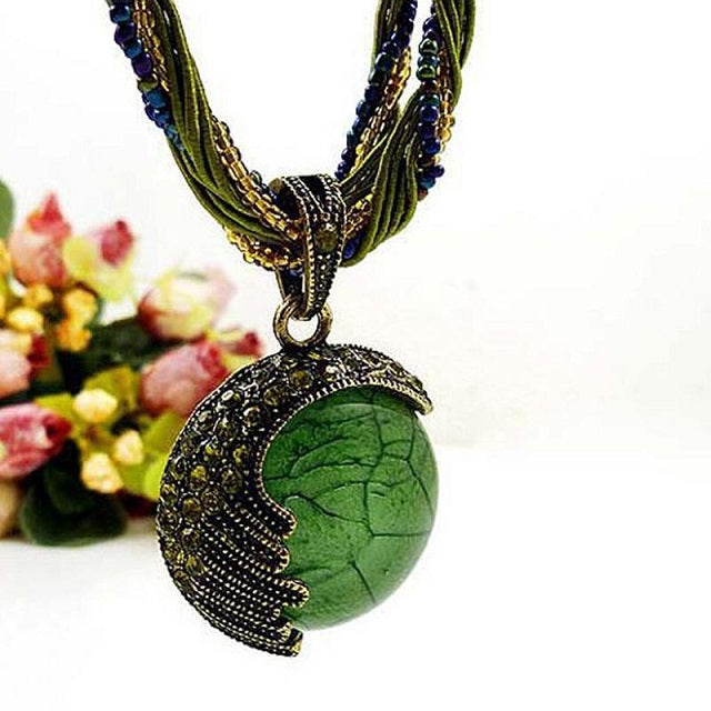 Colgante Étnico Mujer Verde