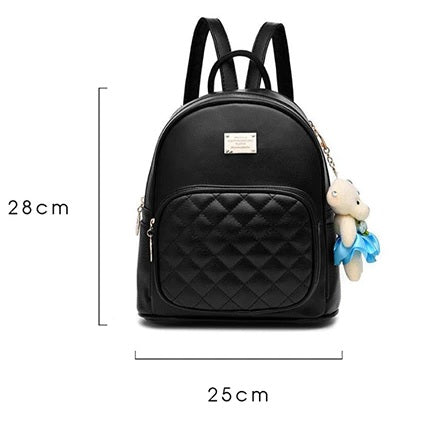 Pequeña Mochila De Cuero Mujer Gris 